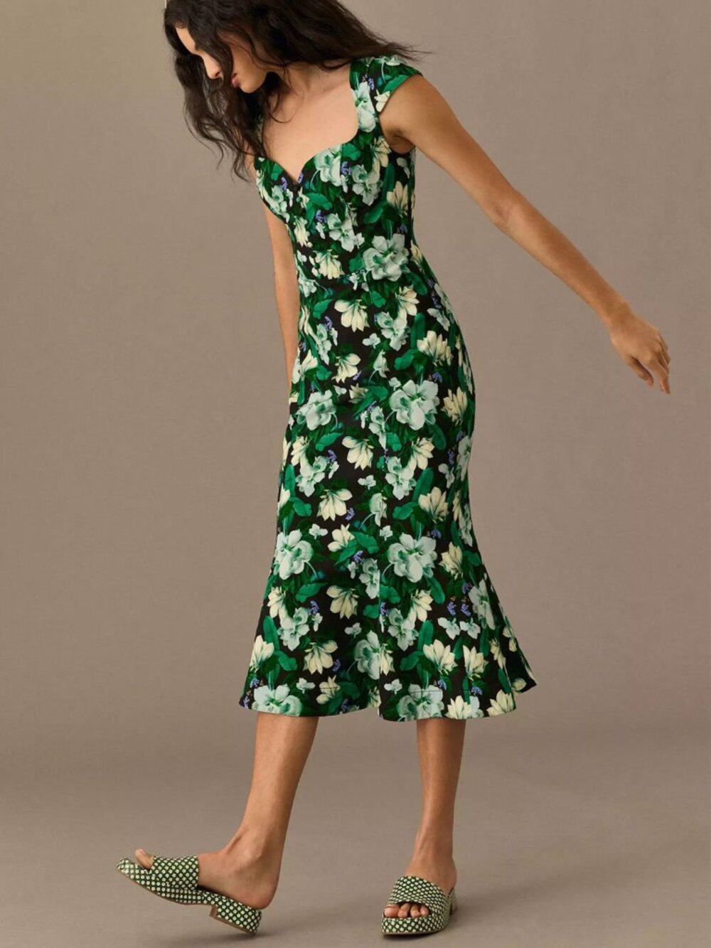 Anthropologie The Cecily Fit and Flare Sweetheart Midi Dress Small